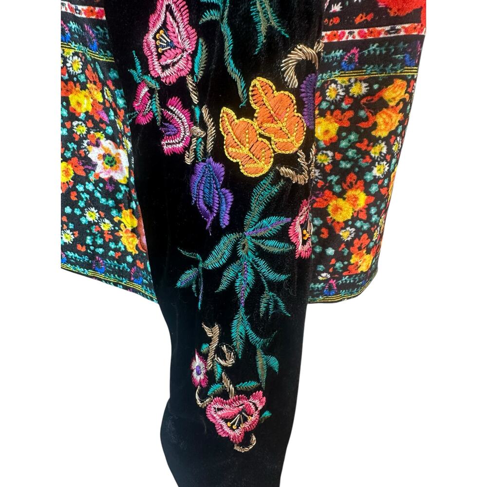 Ruby Yaya Women's Romero Boston Proper Floral Embroidered Velvet Jacket sz S - Picture 7 of 13